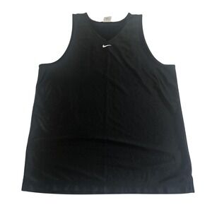 Vintage Nike Tank Top Shirt Mens Medium Black Basketball Jersey USA 90s